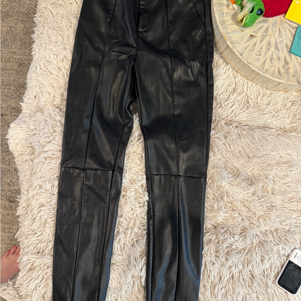 Black Faux Leather Pants
